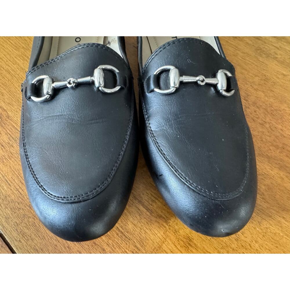 Rialto Black Loafers Womens 8.5M Horsebit Flats Classic Comfort Shoes - Picture 2 of 10